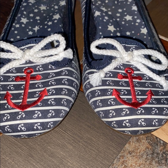 Sperry Blue and White Nautical Flats - Picture 3 of 8